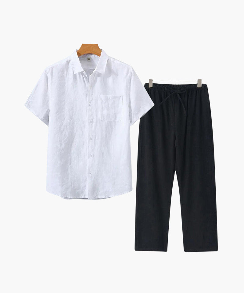T-shirt en Lin Argenté à Manches Courtes – Léger et Élégant