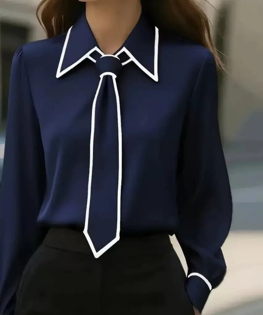 Blouse à Nœud Contrastée Maison