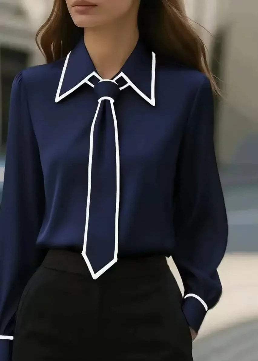 Blouse à Nœud Contrastée Maison