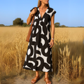 Robe maxi avec impression artistique