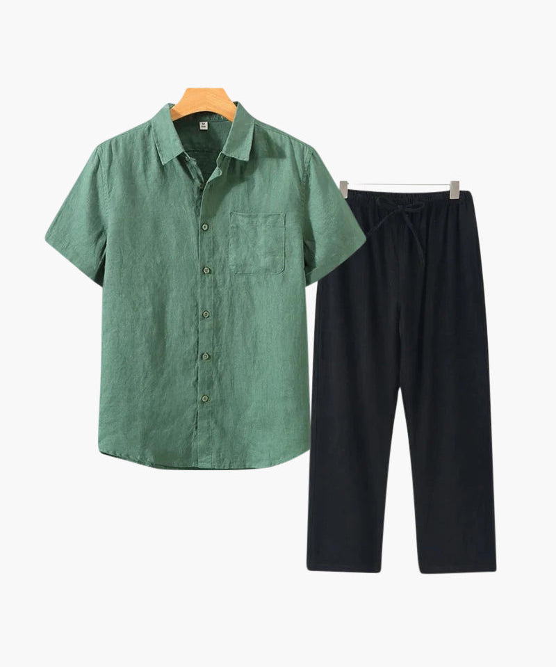 T-shirt en Lin Argenté à Manches Courtes – Léger et Élégant