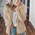 Veste en Laine Épaisse avec Capuche pour Femmes
