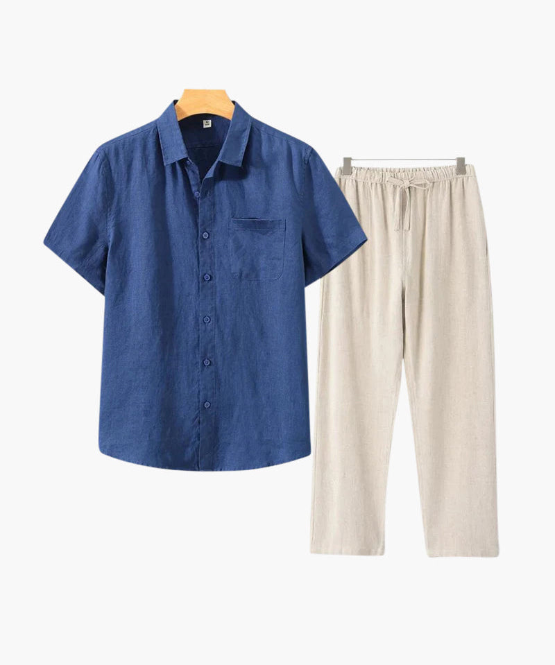T-shirt en Lin Argenté à Manches Courtes – Léger et Élégant