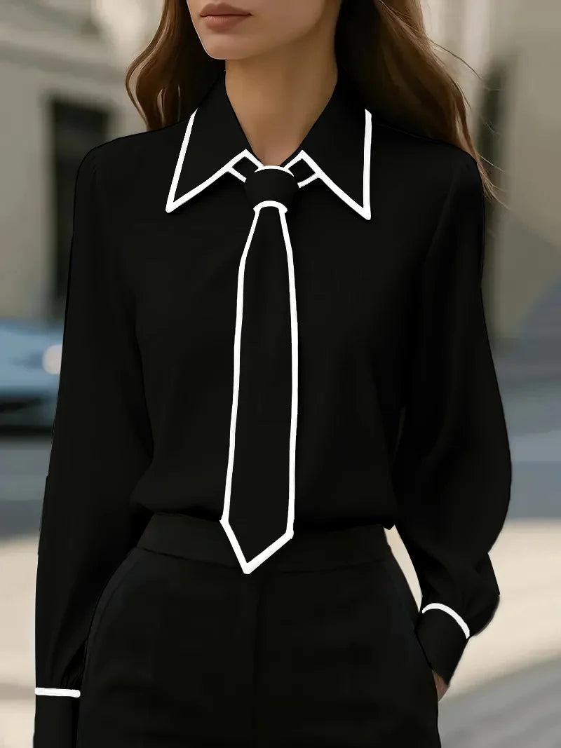 Blouse à Nœud Contrastée Maison