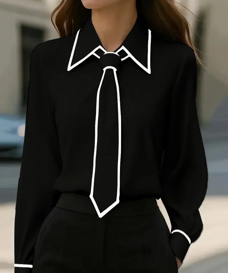 Blouse à Nœud Contrastée Maison
