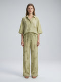 Ensemble jacquard chemise ample & pantalon chic