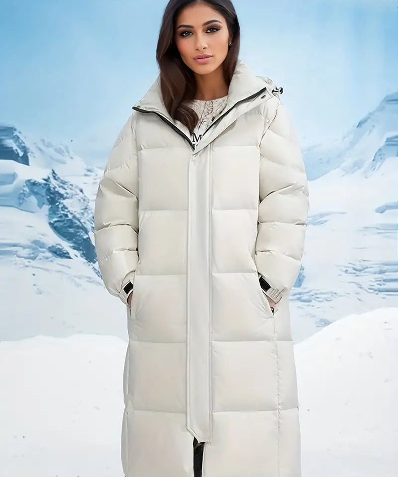 Doudoune Longue Féminine avec Capuche – Style Urbain & Chaleur Douce