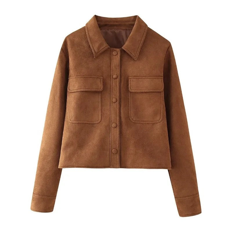 Veste femme en suédine de luxe au design raffiné