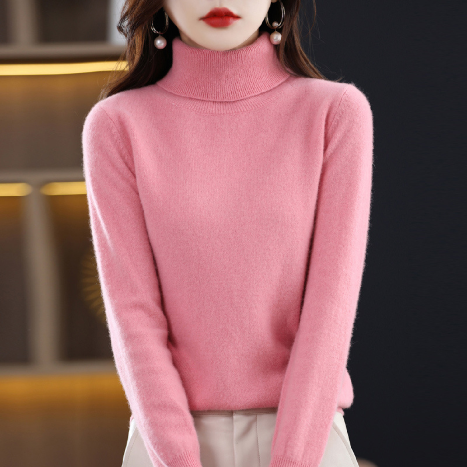 Pull à Col Roulé en Cachemire de Luxe pour Femme