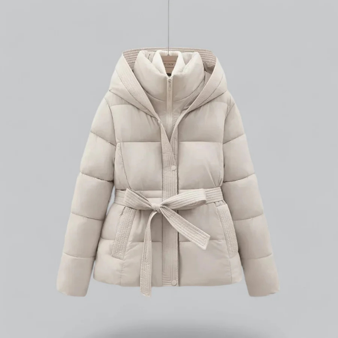 Veste Puffer à Capuche et Ceinture pour Femmes | Hiver