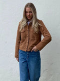 Veste femme en suédine de luxe au design raffiné