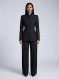 Ensemble tailleur slim col montant & pantalon ajusté