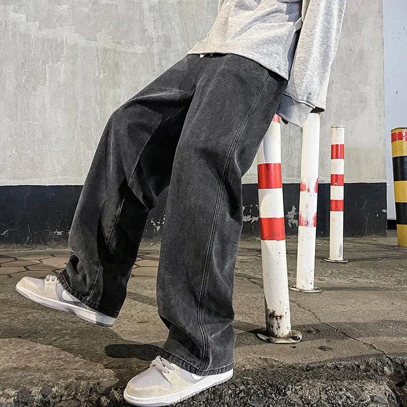 Jean baggy décontracté à jambes larges pour homme