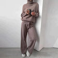 Ensemble Femme Pull Col Roulé & Pantalon en Tricot – Confort Élégant
