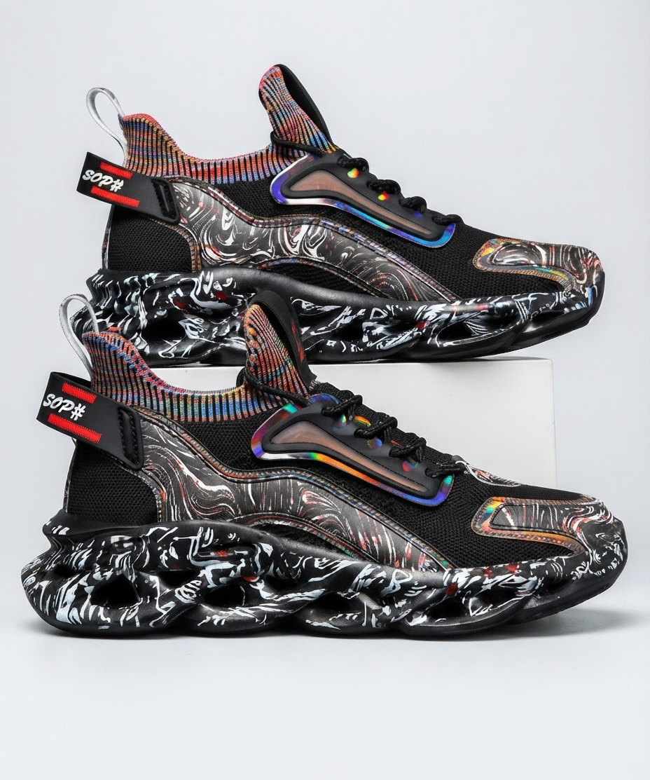 Baskets pour homme – Chaussures de style basketball au design texturé et à lacets, idéales pour le quotidien.
