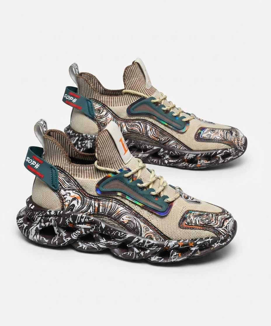Baskets pour homme – Chaussures de style basketball au design texturé et à lacets, idéales pour le quotidien.