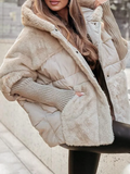 Manteau d’Hiver Matelassé Élégant avec Capuche pour Femme