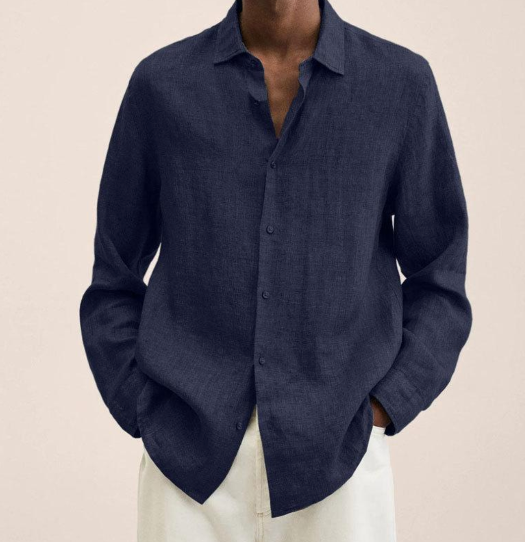 Chemise en Coton-Lin pour Hommes – Aérée, Classique & Confortable