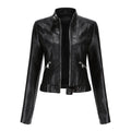 Veste en Cuir Femme Col Montant