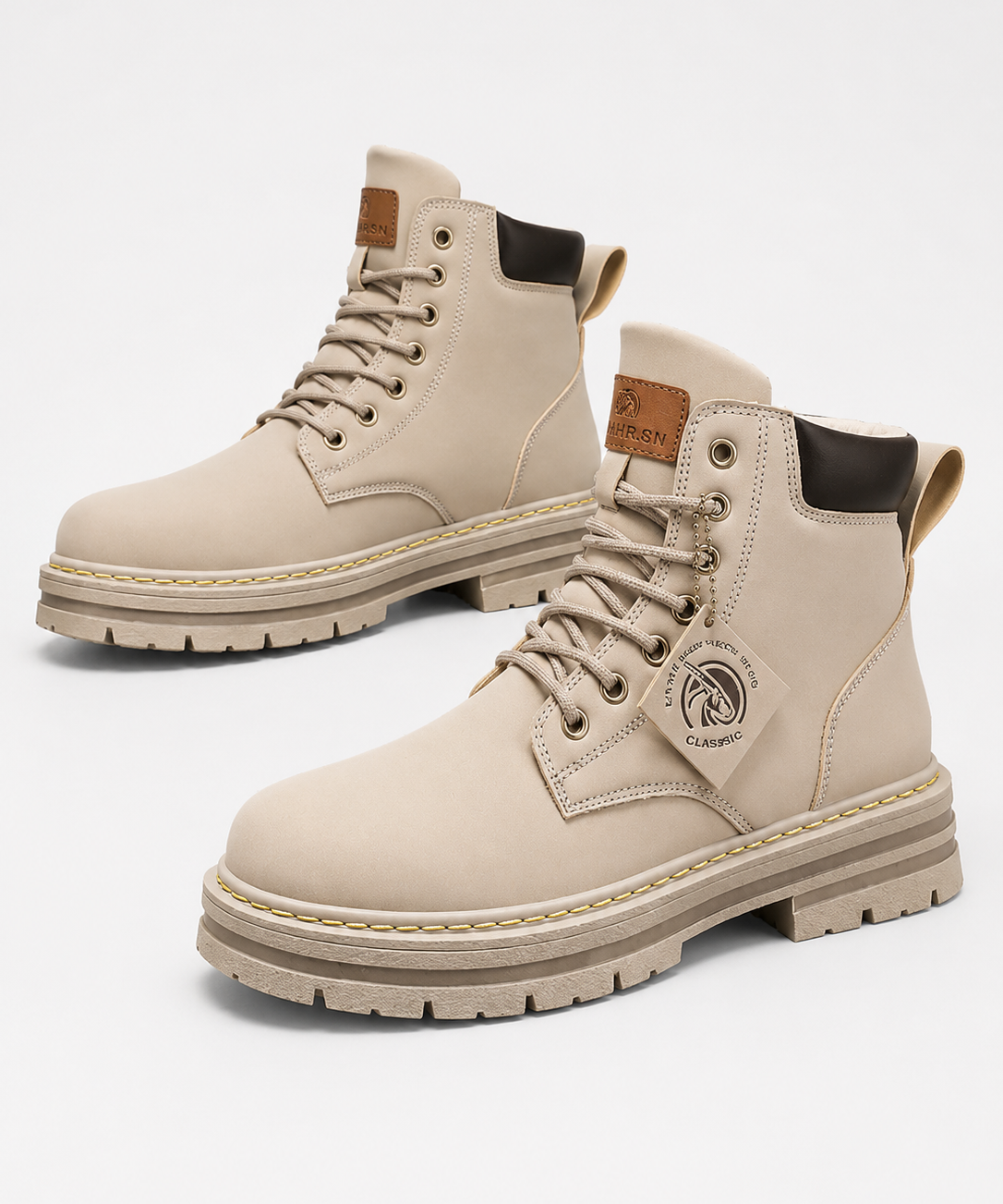 Bottes Urbaines – Coupe Mi-Haute, Laçage Frontal, Pour le Quotidien et la Ville