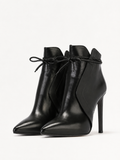 Bottes à Cheville – Bout aigu, fermeture lacée, talon haut, pour le quotidien élégant