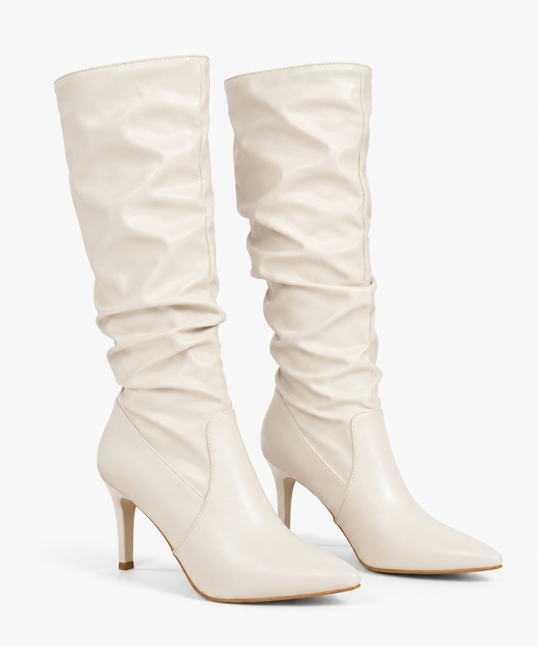 Bottes en cuir pour femme – Adaptées aux mollets larges, effet drapé, usage quotidien