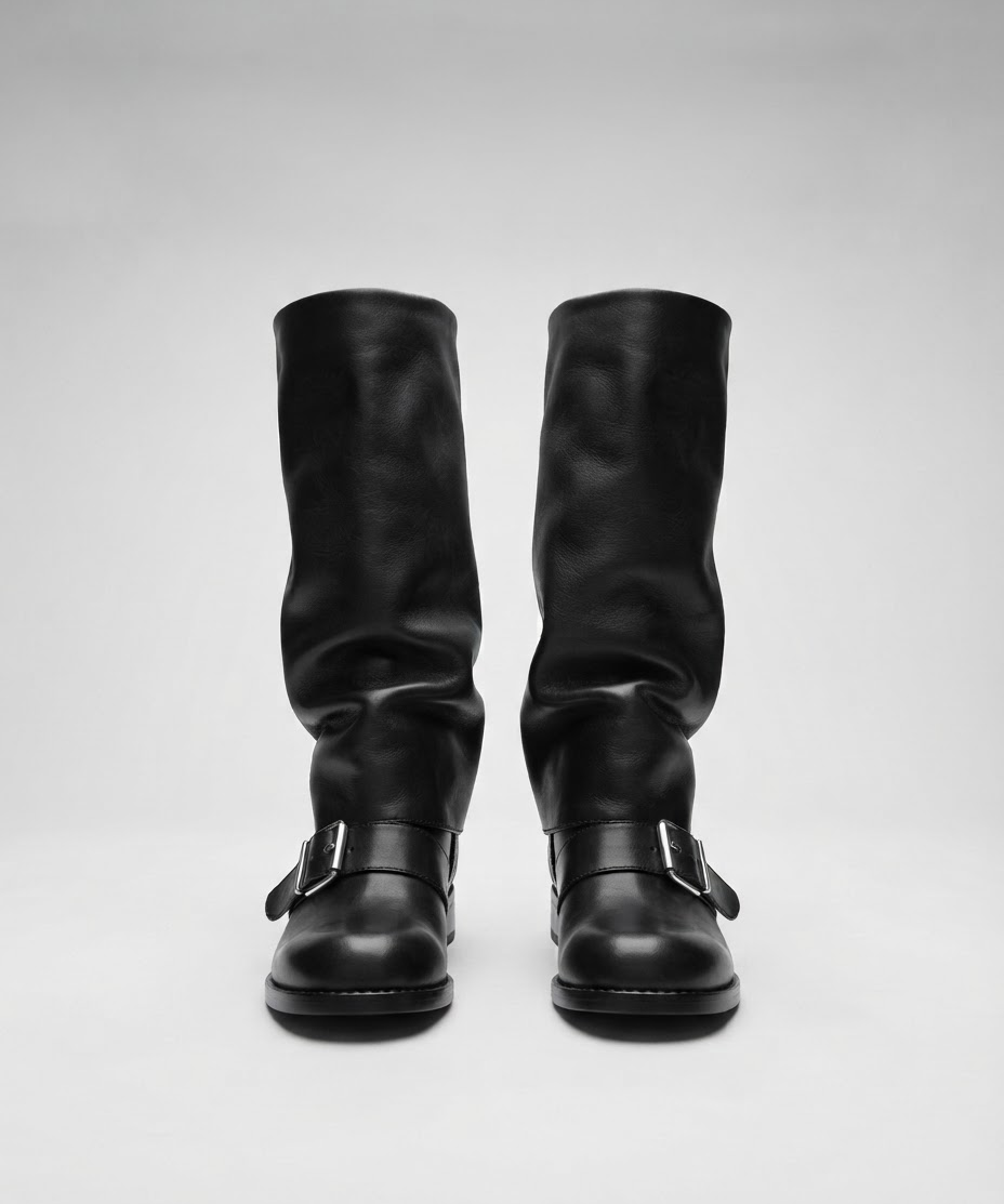 Bottes femme à plateforme – Talon épais, tige haute, style motard au quotidien