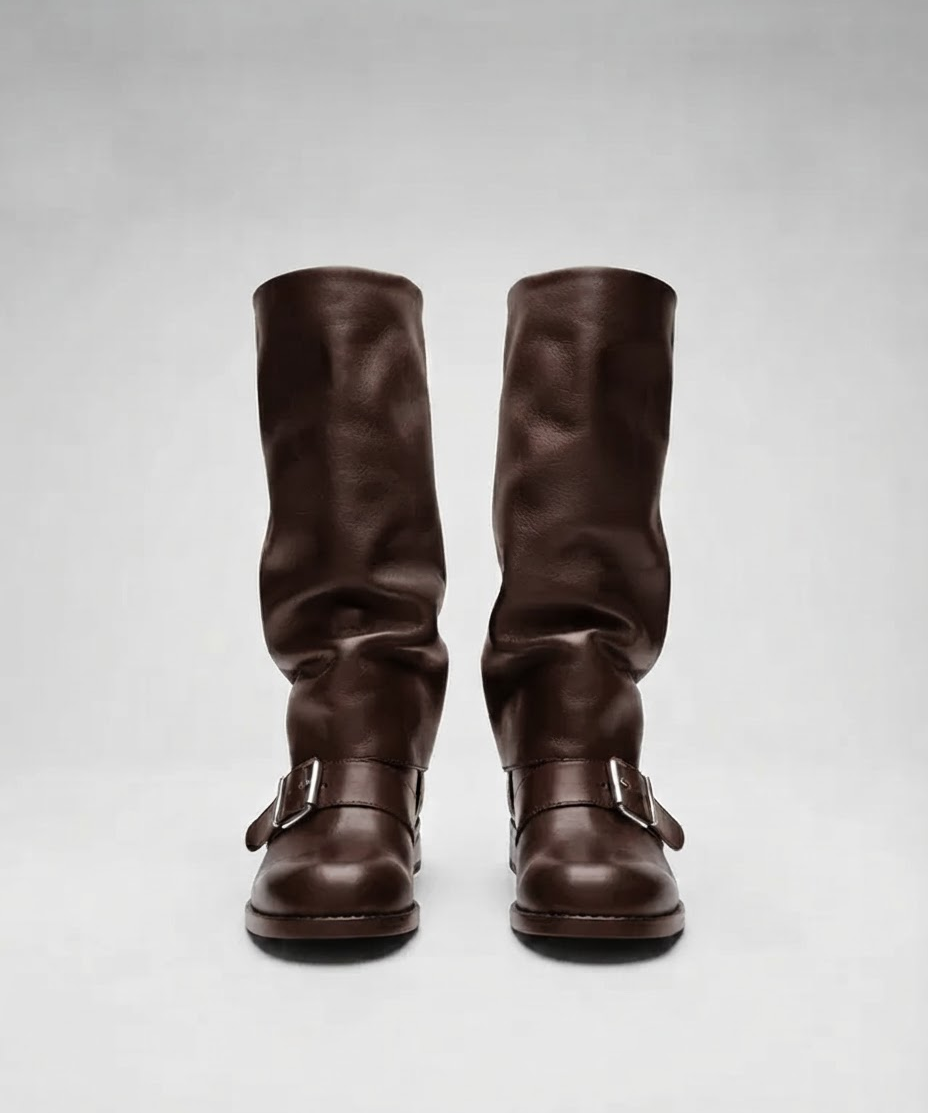 Bottes femme à plateforme – Talon épais, tige haute, style motard au quotidien