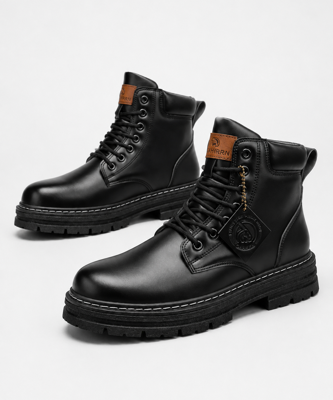 Bottes homme à lacets – Cuir, semelle antidérapante, confort au quotidien