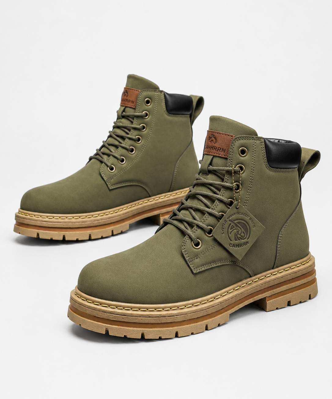 Bottes homme à lacets – Cuir, semelle antidérapante, confort au quotidien