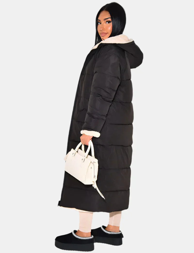Veste d’Hiver Noire Réversible – Élégance & Chaleur Quotidienne