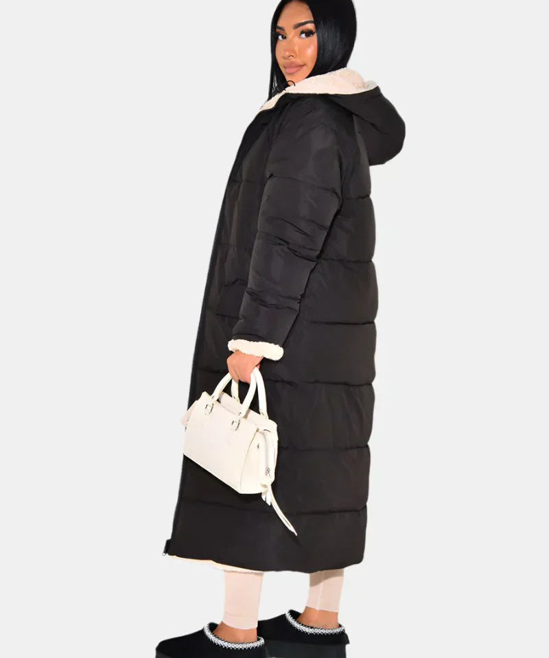 Veste d’Hiver Noire Réversible – Élégance & Chaleur Quotidienne