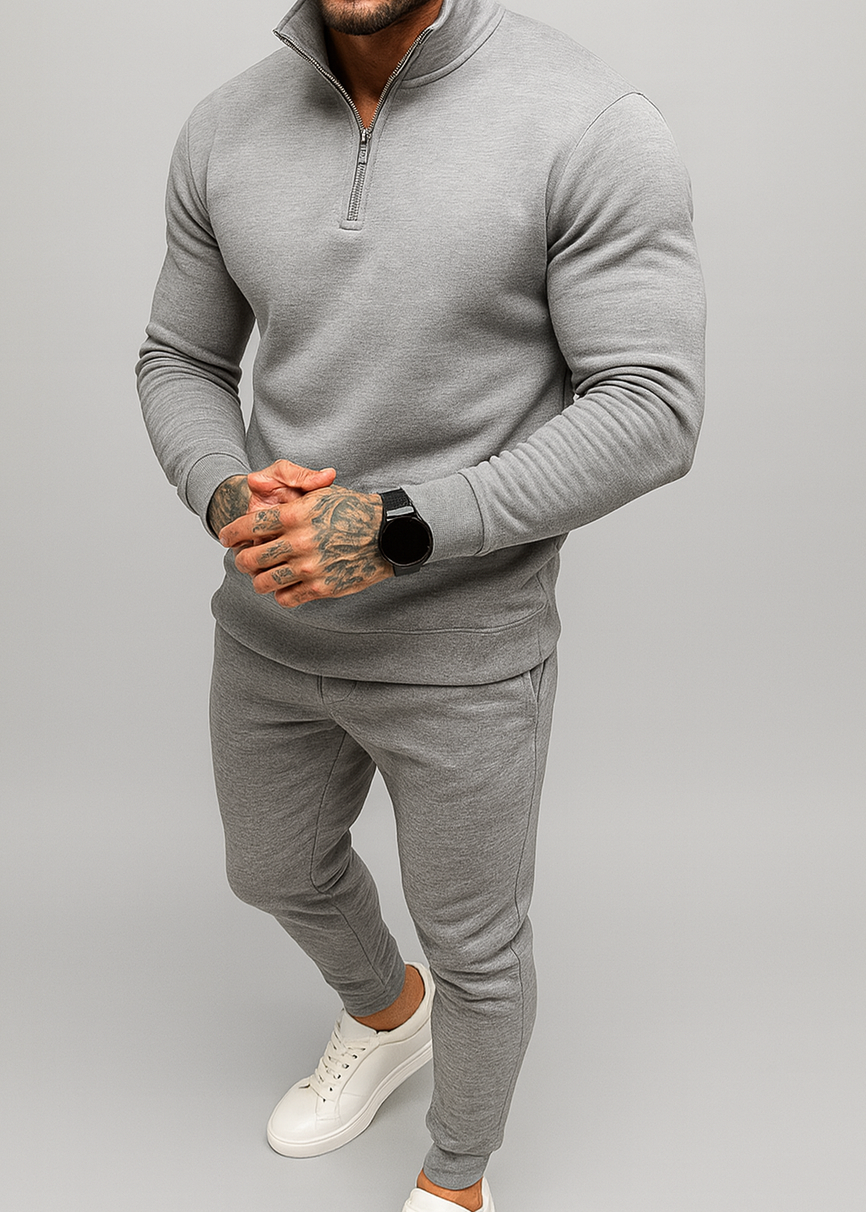 Ensemble de Survêtement Homme Demi-Zip et Pantalon Droit