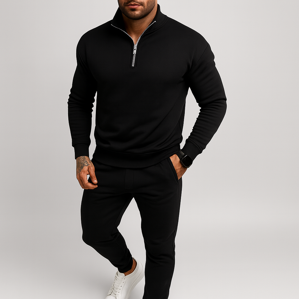 Ensemble de Survêtement Homme Demi-Zip et Pantalon Droit