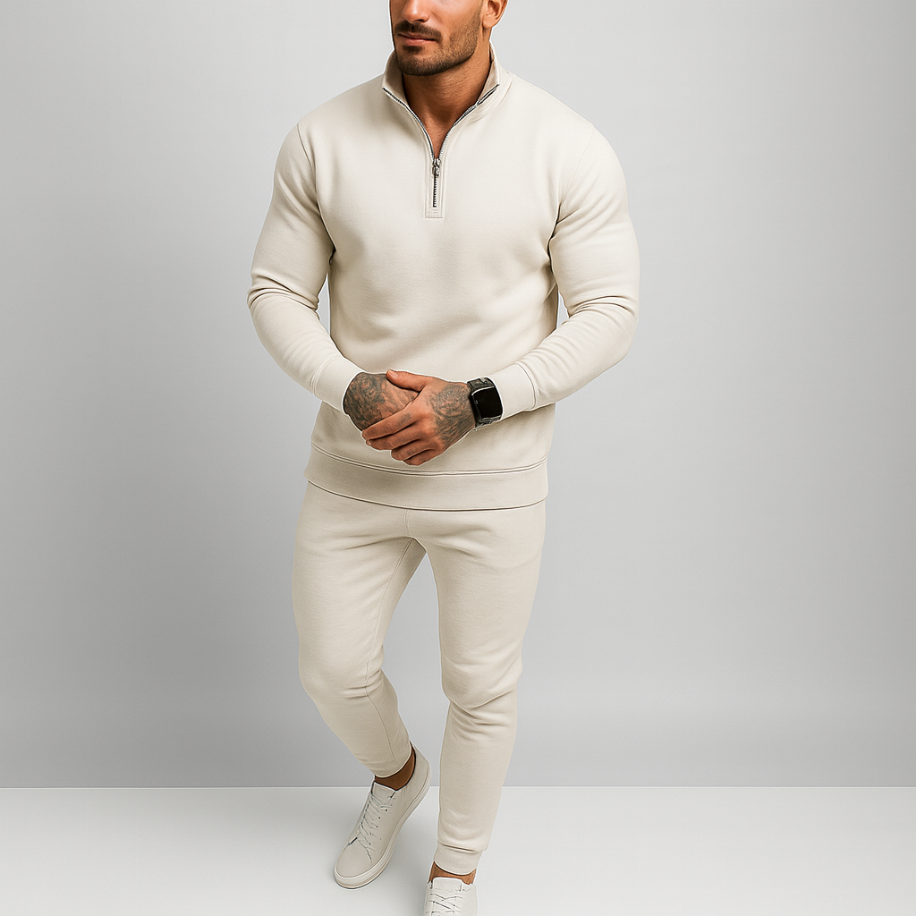 Ensemble de Survêtement Homme Demi-Zip et Pantalon Droit