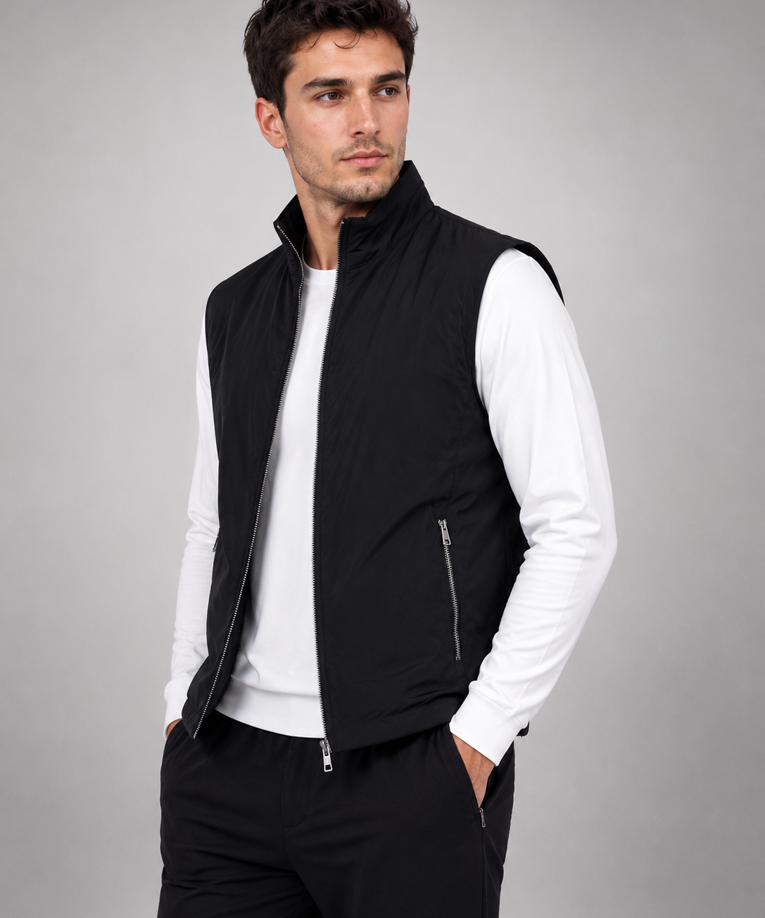 Gilet Sans Manches – Coupe Réversible avec Fermeture Éclair, Pour le Quotidien et les Jours Plus Froids