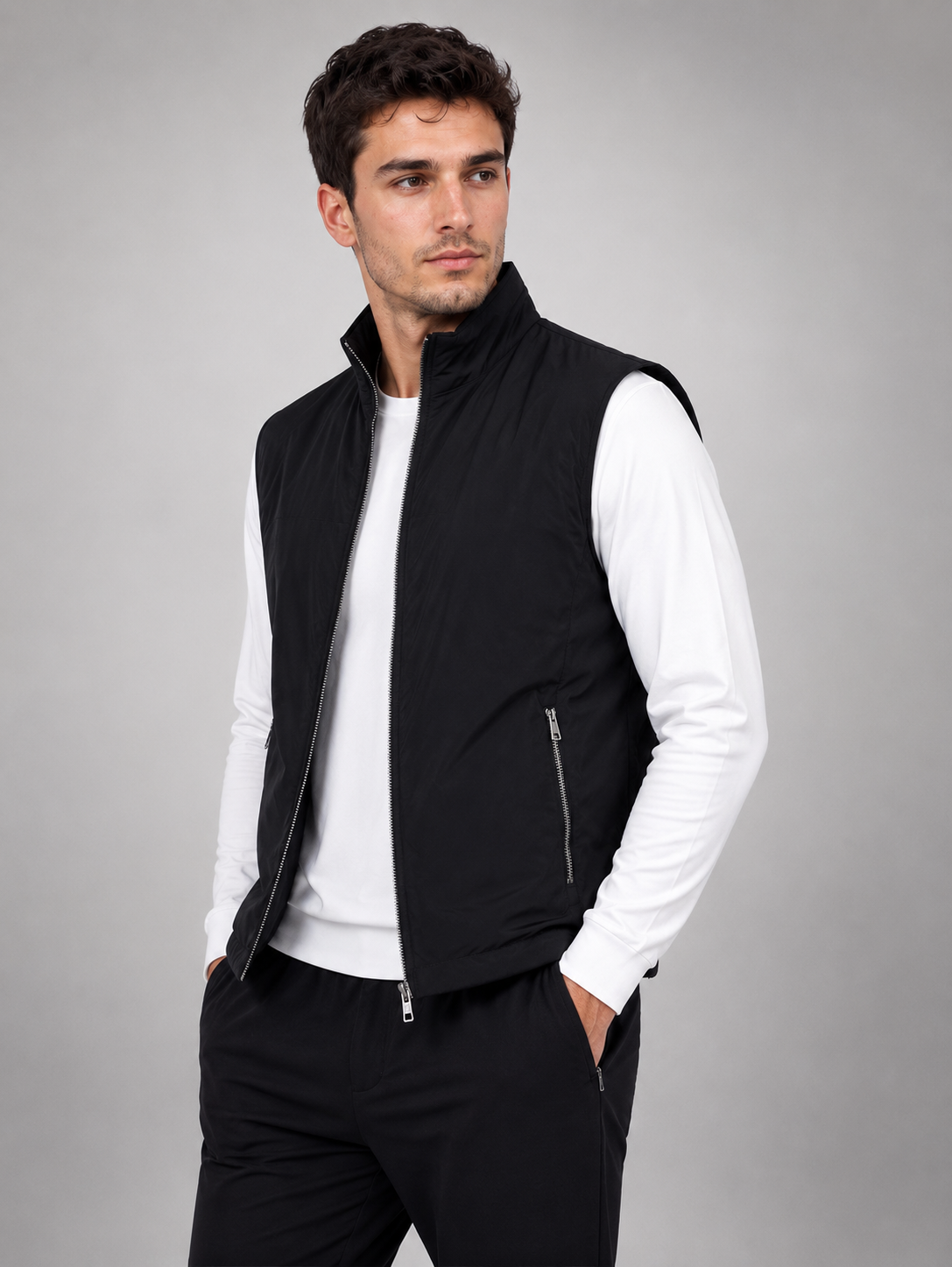 Gilet Sans Manches – Coupe Réversible avec Fermeture Éclair, Pour le Quotidien et les Jours Plus Froids
