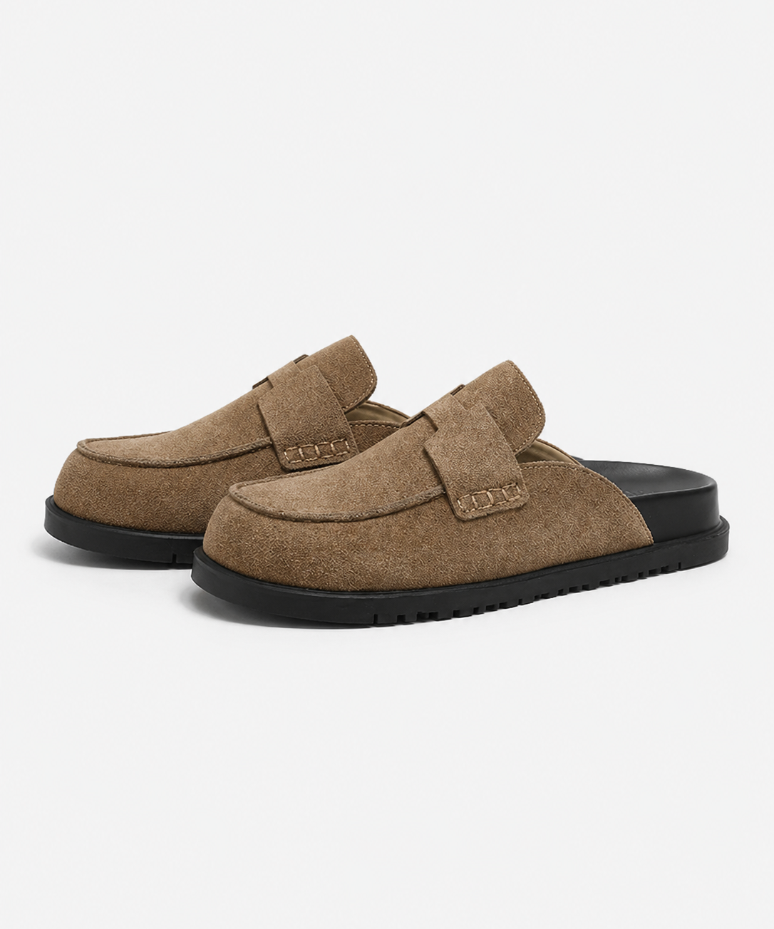 Chaussons en Cuir pour Femmes – Semelle épaisse, modèle à enfiler, pour le quotidien