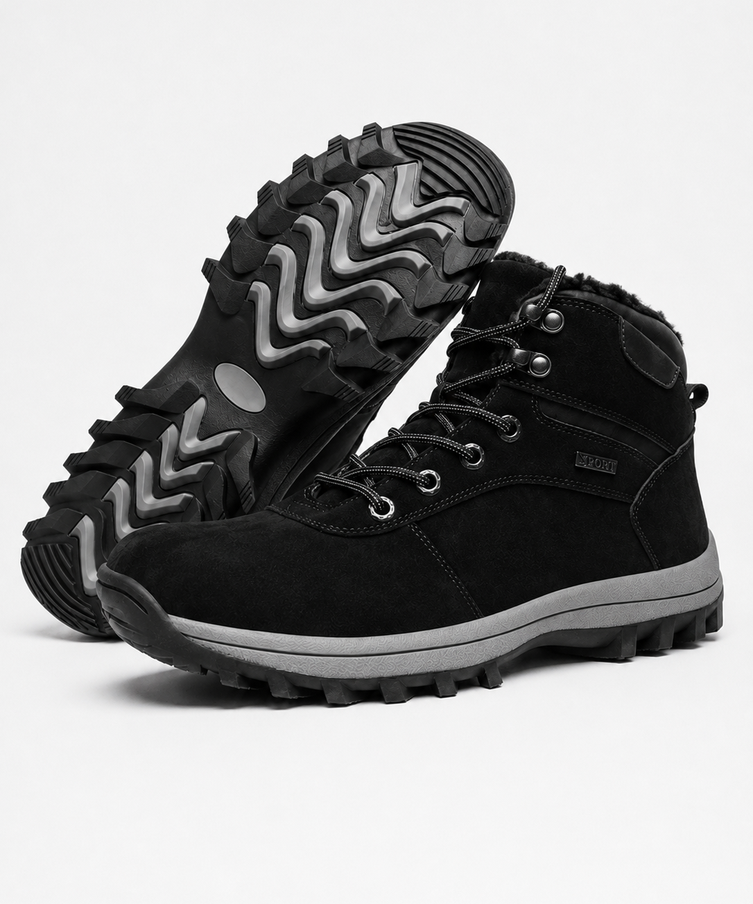 Chaussures de randonnée pour homme – Doublure chaude, laçage robuste, pour l'hiver