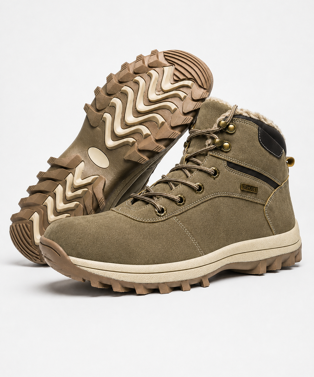 Chaussures de randonnée pour homme – Doublure chaude, laçage robuste, pour l'hiver