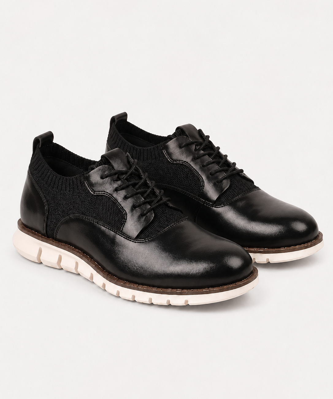 Chaussures de ville en cuir pour homme – Col en tricot, bout arrondi, au quotidien