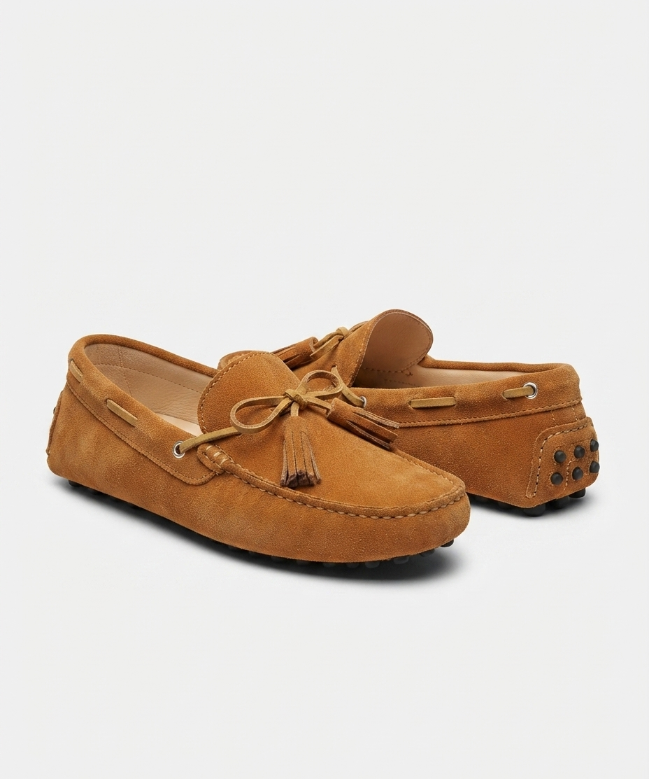 Chaussures plates pour femme – En cuir véritable, modèle à enfiler, style décontracté