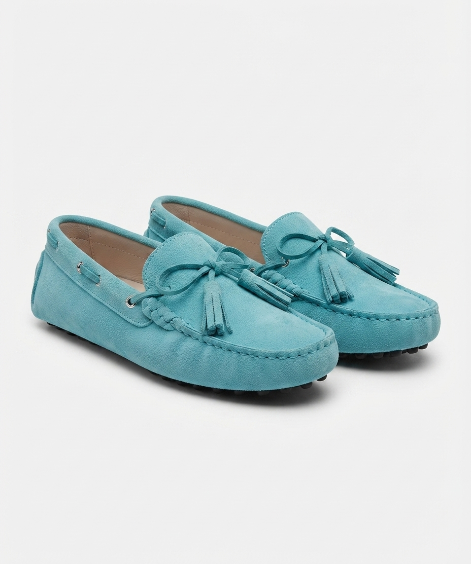 Chaussures plates pour femme – En cuir véritable, modèle à enfiler, style décontracté
