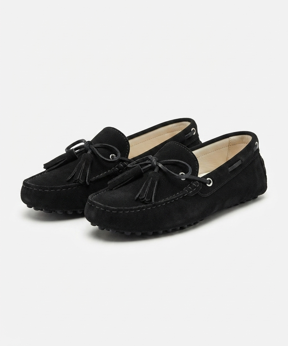 Chaussures plates pour femme – En cuir véritable, modèle à enfiler, style décontracté
