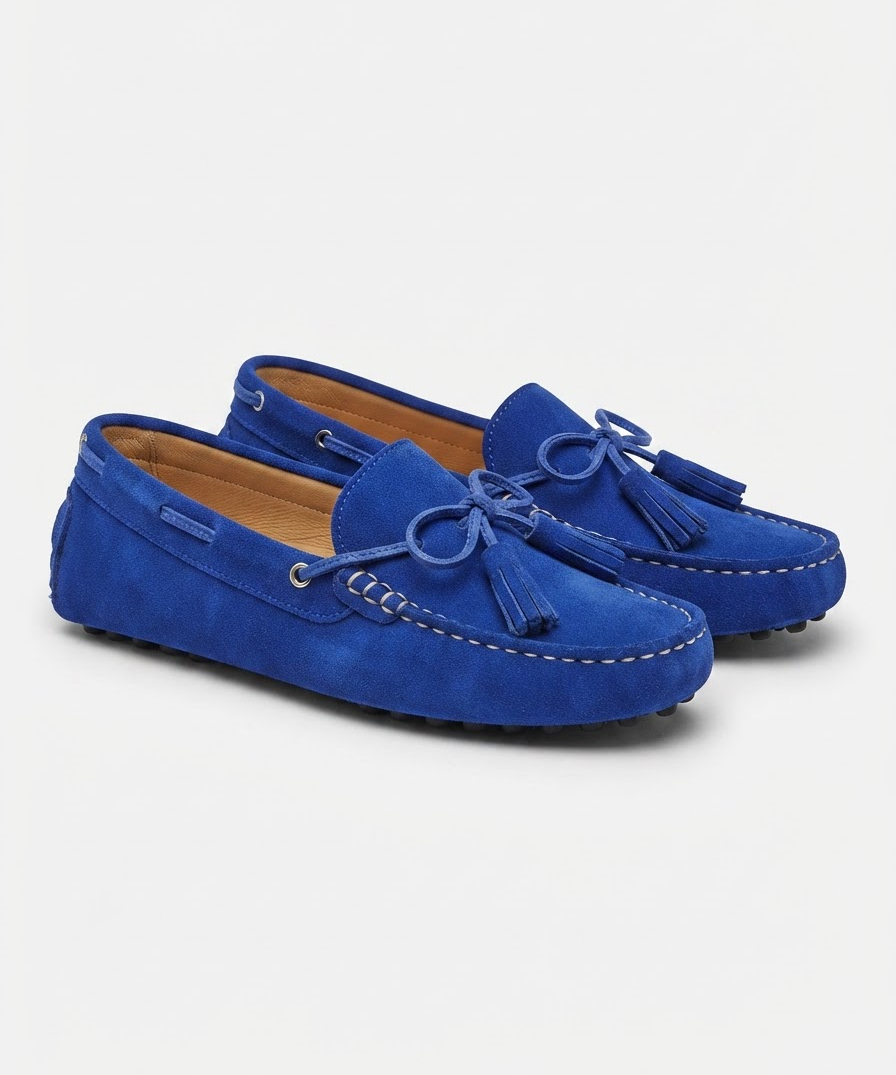 Chaussures plates pour femme – En cuir véritable, modèle à enfiler, style décontracté