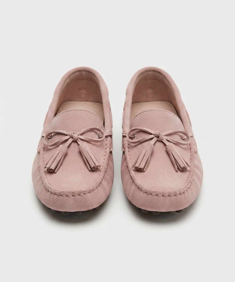 Chaussures plates pour femme – En cuir véritable, modèle à enfiler, style décontracté