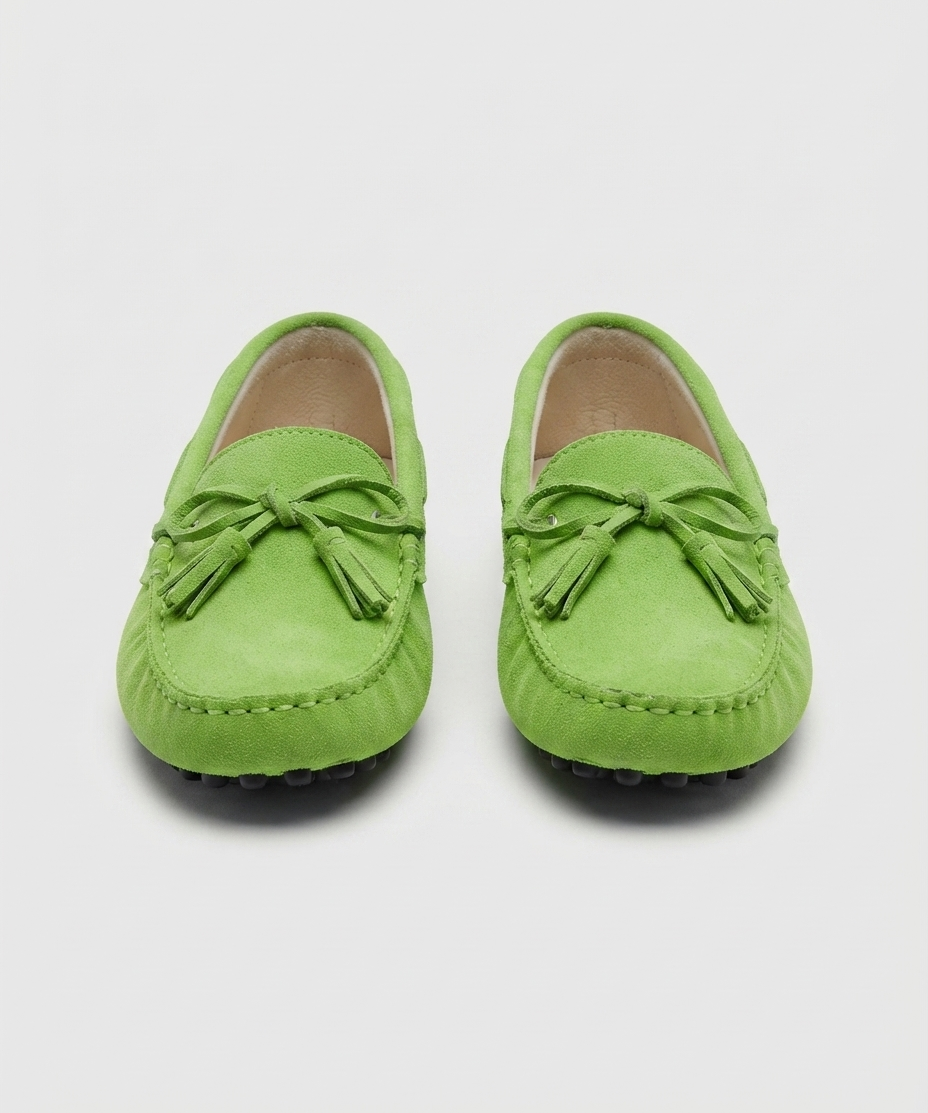 Chaussures plates pour femme – En cuir véritable, modèle à enfiler, style décontracté