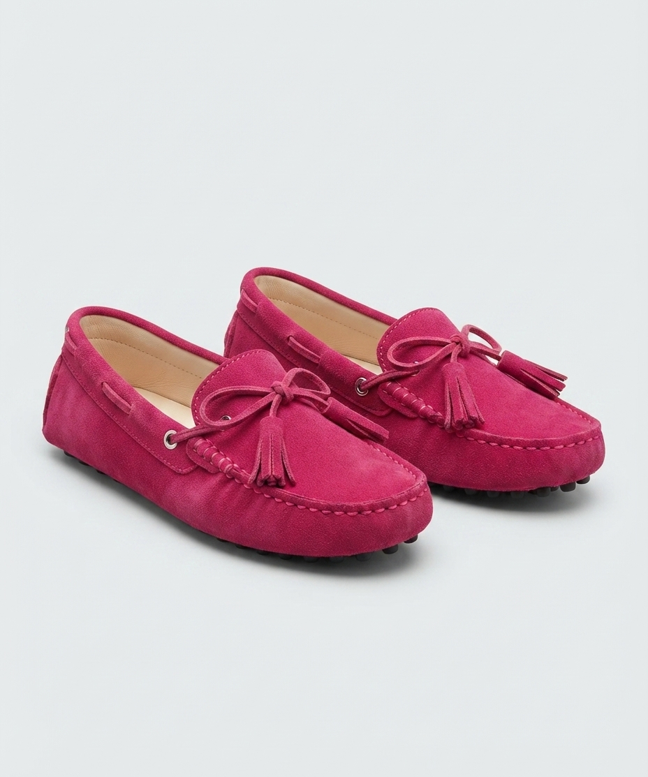 Chaussures plates pour femme – En cuir véritable, modèle à enfiler, style décontracté