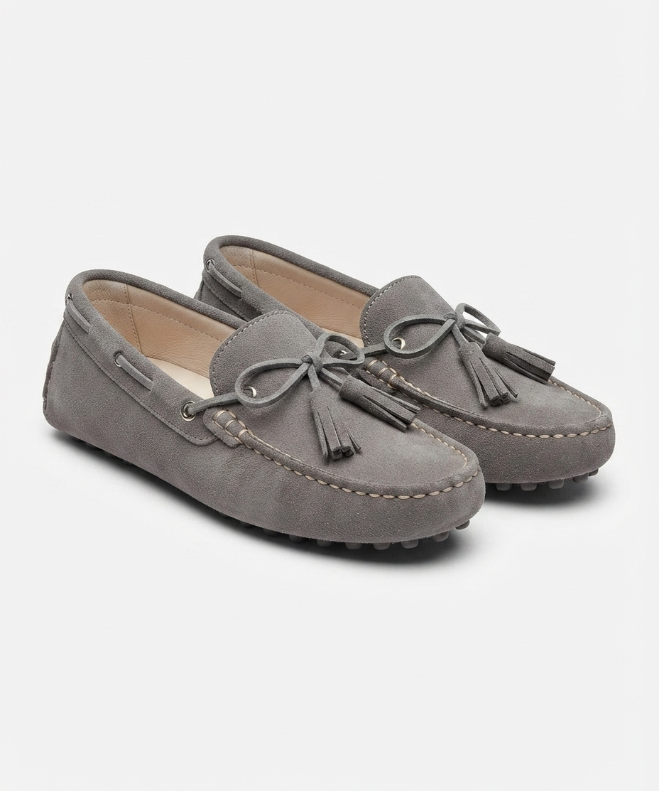 Chaussures plates pour femme – En cuir véritable, modèle à enfiler, style décontracté