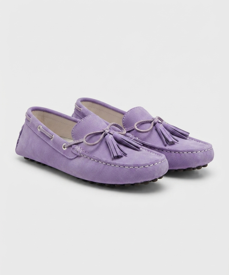 Chaussures plates pour femme – En cuir véritable, modèle à enfiler, style décontracté